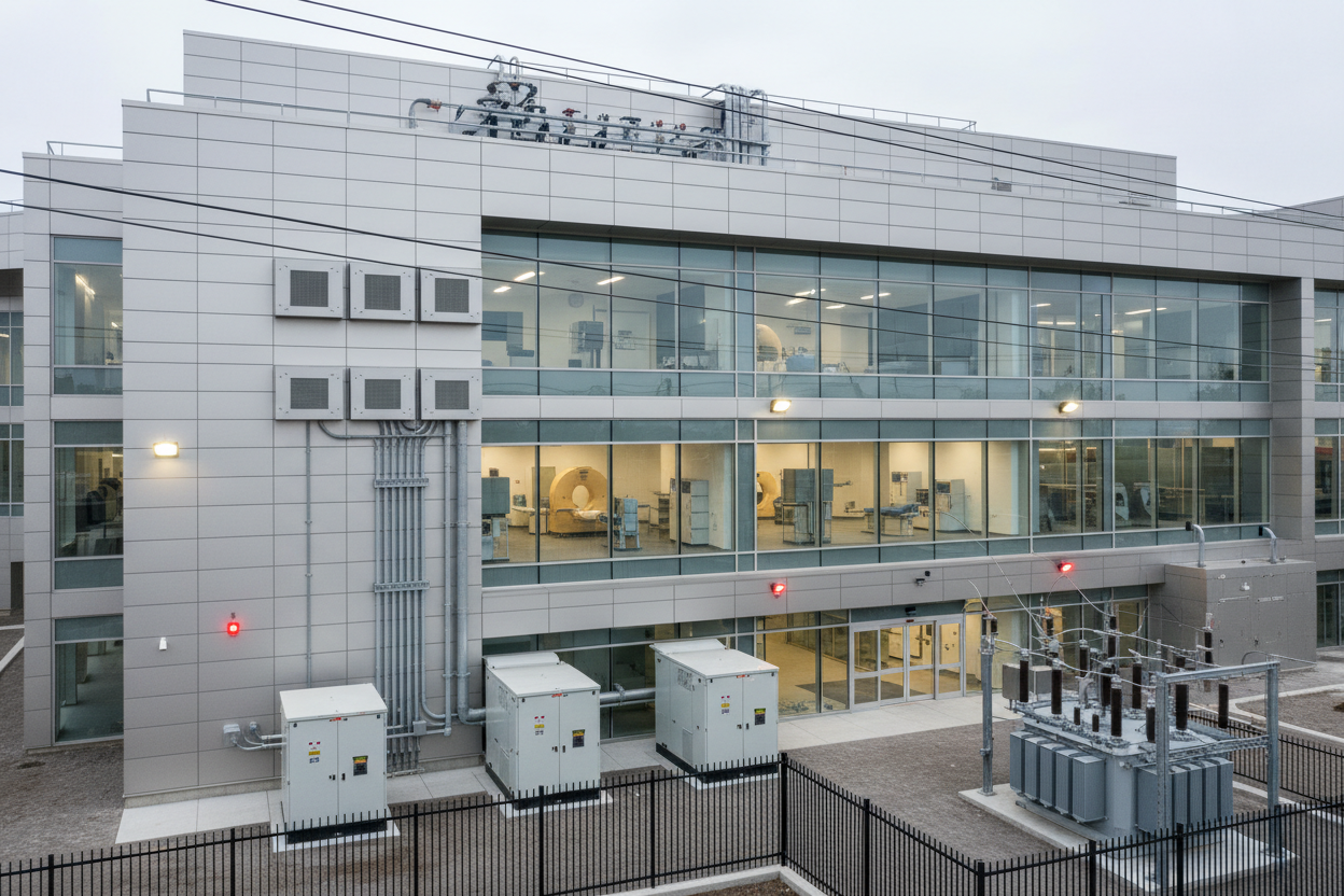 Generadores eléctricos en un hospital